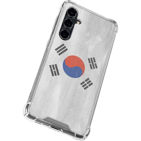 South Korean Flag Distressed Galaxy S23 FE Clear Case